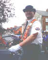 Prange parade marshal keeps order.