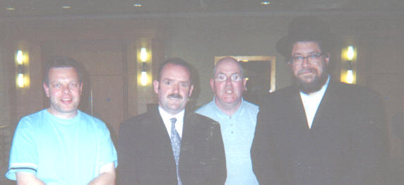 Left to right: John Field, Billy Caldwell, David Kerr and Rabbi Schiller on the evening of the conversation.