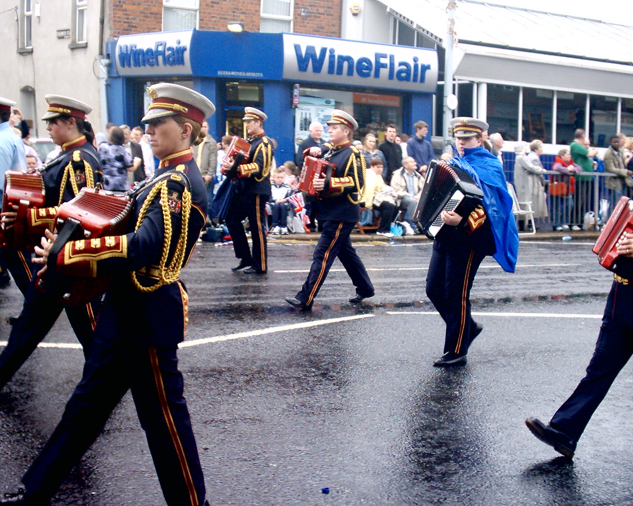 Parkinson Accordion Band on the Lisburn Road on a wet Twelfth morning