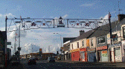 Traditional Orange arch, Glengormly village centre, Newtownabbey.